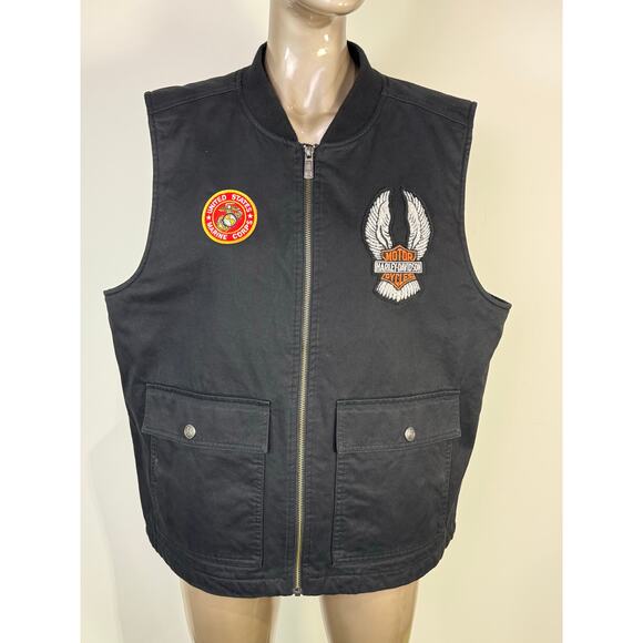 Harley-Davidson Mens L 120th Anniversary Heavyweight Vest With Extra Patches - Picture 1 of 15
